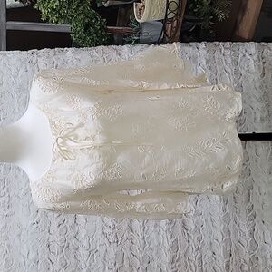 Johnny was Jade eyelet bohemian blouse  Womens M, cotton silk Blend Boho, Gypsy